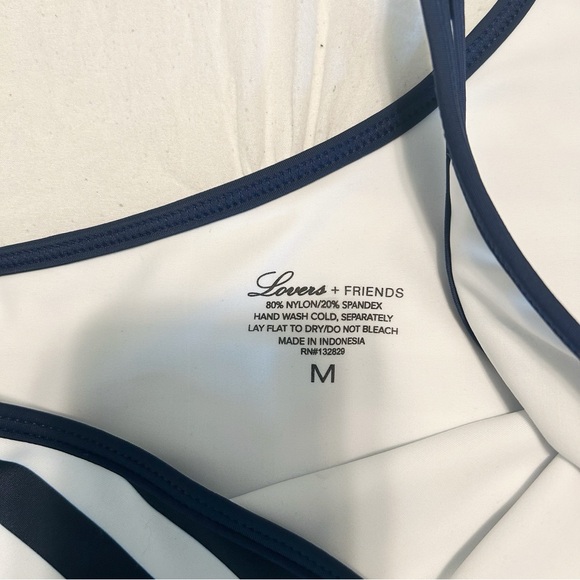 Lovers + Friends Swim Valora Blue White Striped Bikini Set M - Picture 4 of 7